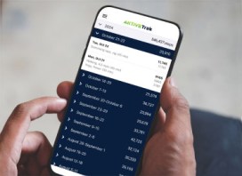 Participant logging activity on the Aktive Trak mobile app