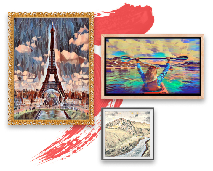 Paintings participants created with their personal photos.