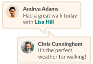 Teammates talking about their walk today.