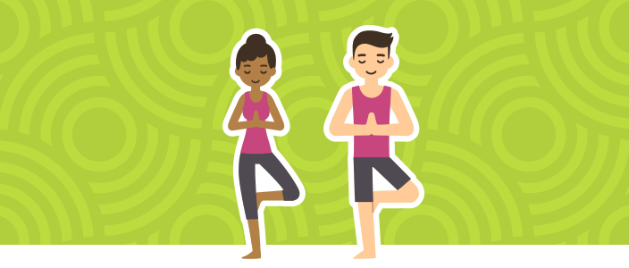 Spouses doing yoga together