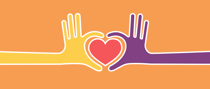 two people sharing a heart in kindness